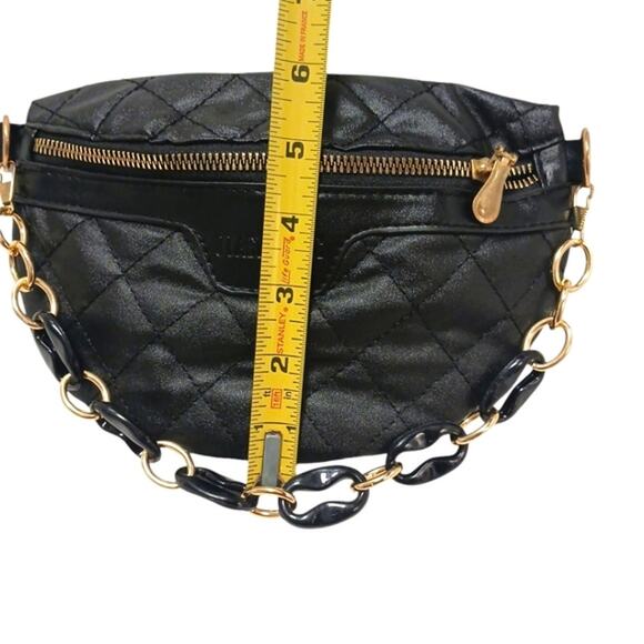 FANNY PACK Designer Paris Style SAFETY Bum Bag PUFF QUILT Modern Chain City Chic - Picture 13 of 14